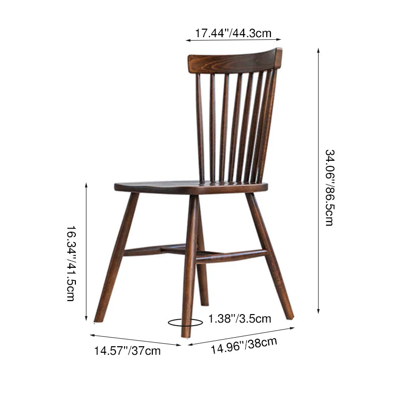Traditional Japanese Rectangular Back Rubberwood Dining Chair Backrest For Dining Room