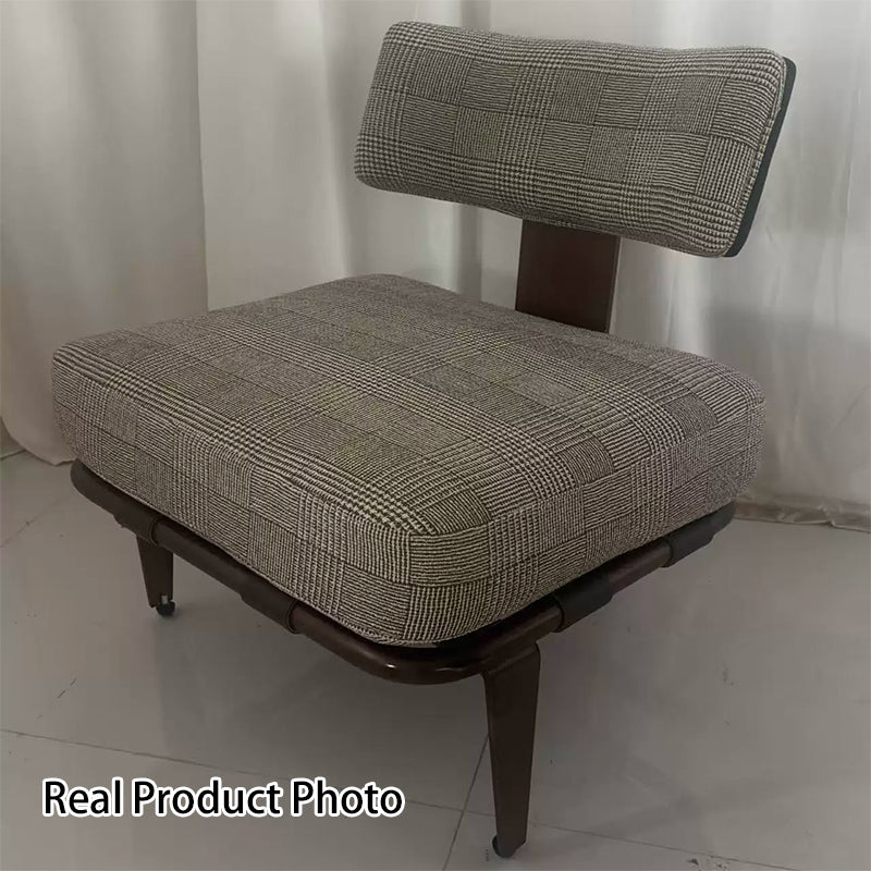 Cojín rectangular moderno de lujo de algodón y lino, cuero sintético tipo silla de montar y respaldo decorativo de acero inoxidable para silla de acento de sala de estar 