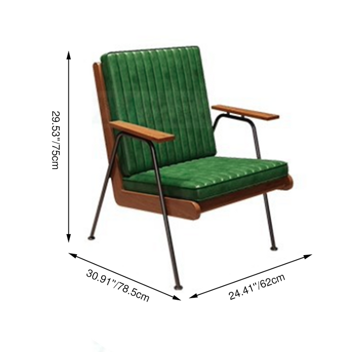 Fauteuil d'appoint contemporain de luxe carré en similicuir avec pieds en métal, dossier et accoudoirs pour le salon 