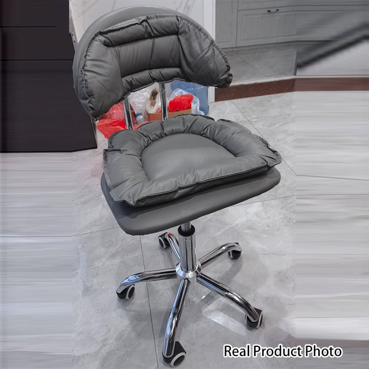 Moderner minimalistischer quadratischer Kissen Barhocker aus Kunstleder mit Metallrückenlehne, höhenverstellbar für Esszimmer 