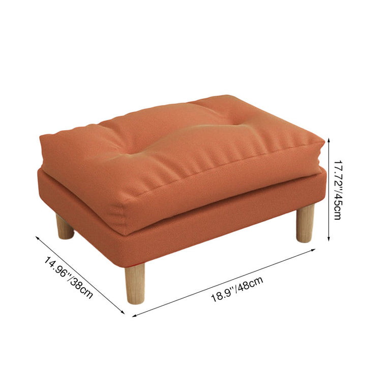 Contemporary Scandinavian Rectangular Snowflake Technology Cloth Velvet Plywood Low Stool Footstool For Living Room