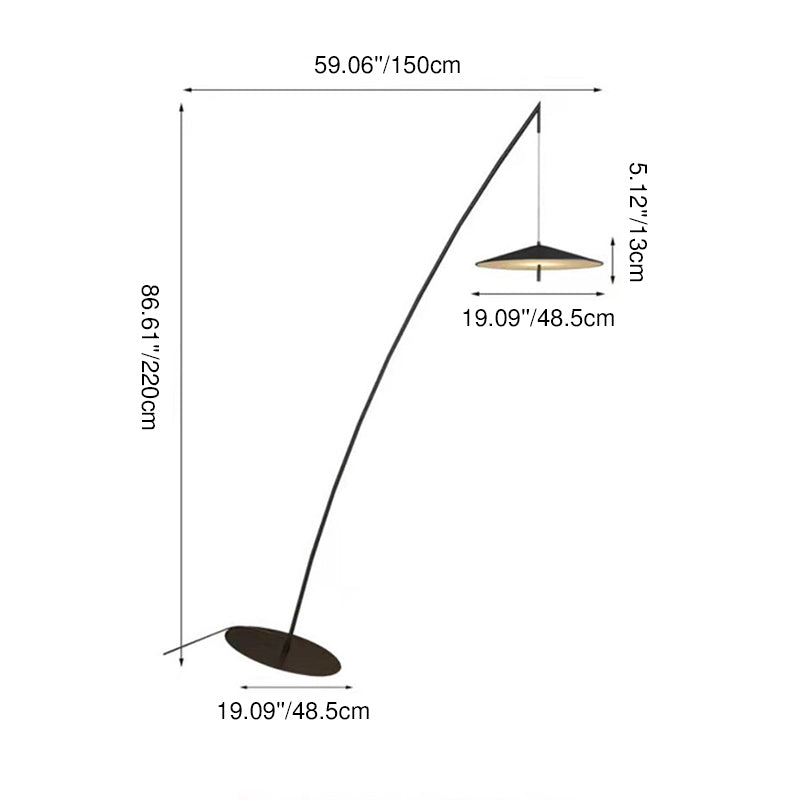 Lámpara de pie LED de hierro negro de estilo nórdico contemporáneo con diseño inclinado tipo caña de pescar para sala de estar y dormitorio 