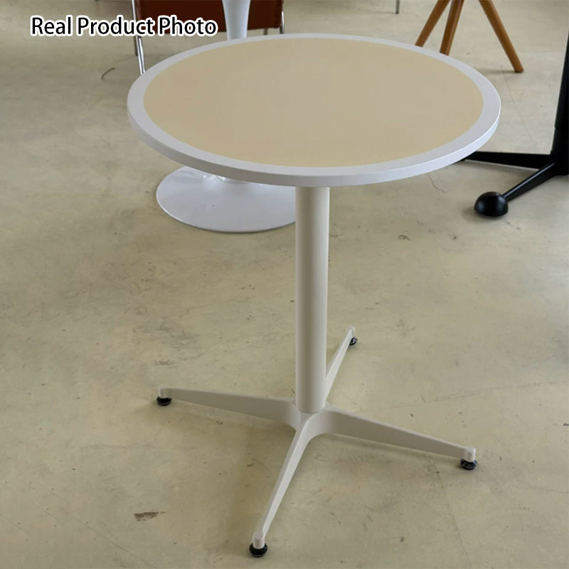 Moderner minimalistischer runder Couchtisch mit Tischplatte aus lackiertem Eisen und MDF, 4-beinig, für das Wohnzimmer 
