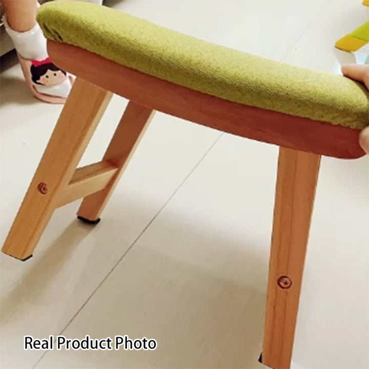 Moderner minimalistischer quadratischer Schuhbank-Hocker aus Kautschukholz mit Baumwoll-Leinen-Kissen für das Wohnzimmer 