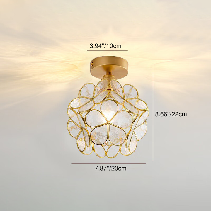 Nouveau luminaire semi-encastré à pétales de style japonais 