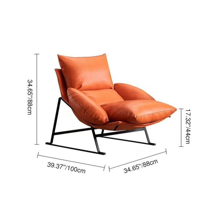 Chaise d'appoint en fer avec dossier en tissu courbé de luxe contemporain pour salon 