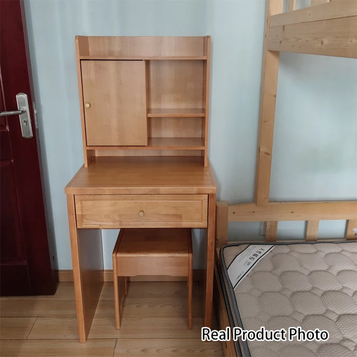 Traditional Chinese Rectangular Plywood Hardware Rubberwood Makeup Vanity 1-Drawer For Bedroom