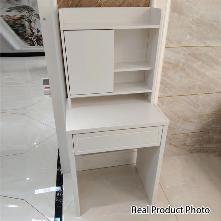 Traditional Chinese Rectangular Plywood Hardware Rubberwood Makeup Vanity 1-Drawer For Bedroom