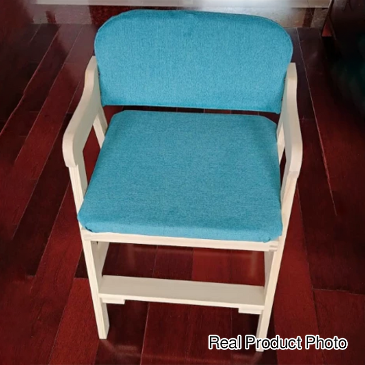 Modern Simplicity Square Cotton Linen Solid Wood High Resilience Foam Vanity Stool Backrest Armrest For Bedroom