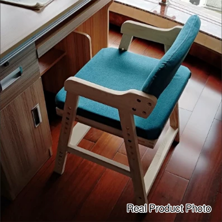 Modern Simplicity Square Cotton Linen Solid Wood High Resilience Foam Vanity Stool Backrest Armrest For Bedroom
