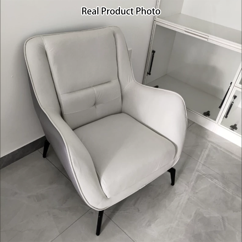 Contemporary Scandinavian Square Synthetic Fabric Upholstered Accent Chair Backrest Armrest For Living Room