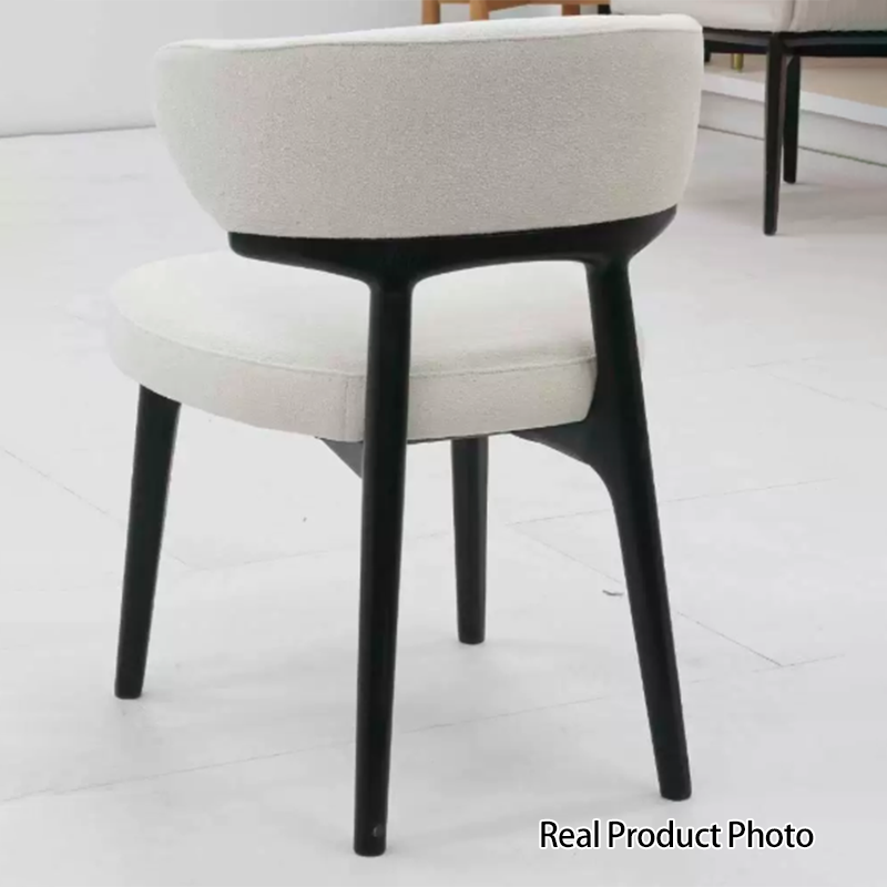 Modern Minimalist Square Sherpa Fabric Microfiber Leather Ash Foam Dining Chair Backrest For Dining Room