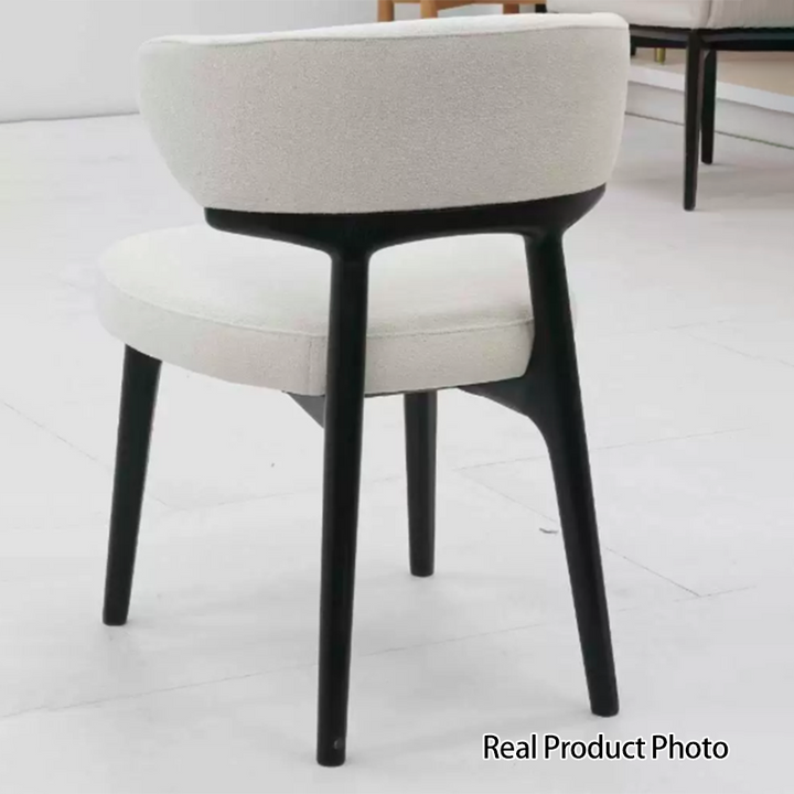 Modern Minimalist Square Sherpa Fabric Microfiber Leather Ash Foam Dining Chair Backrest For Dining Room