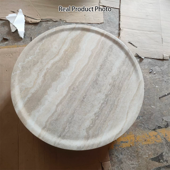 Moderner minimalistischer runder Couchtisch aus Fiberglas für das Wohnzimmer 