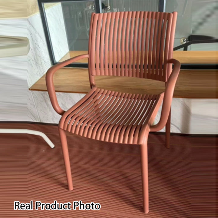 Modern Simplicity Rectangular Back Plastic Dining Chair Backrest Armrest For Dining Room