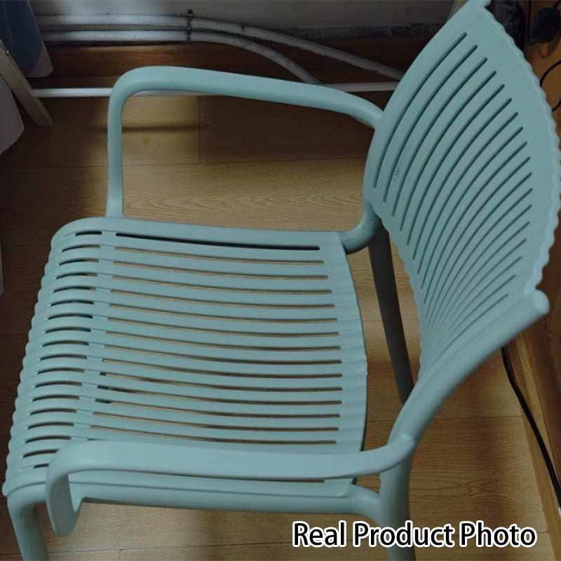 Modern Simplicity Rectangular Back Plastic Dining Chair Backrest Armrest For Dining Room
