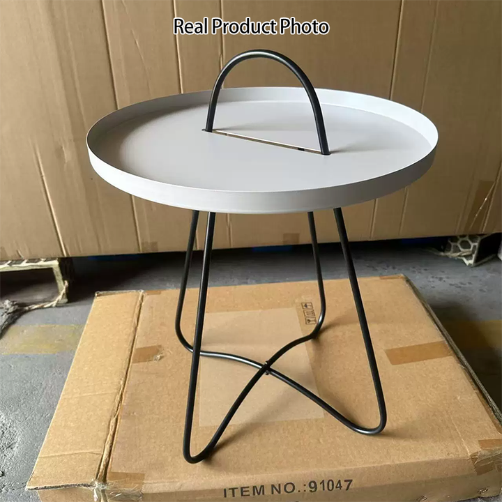Moderner minimalistischer runder Couchtisch aus Eisen, 1 Ebene, für das Wohnzimmer 