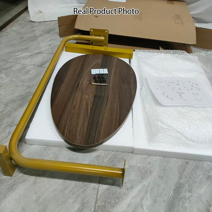 Mesa auxiliar ovalada contemporánea y creativa de MDF y hierro, de 1 nivel, para sala de estar 