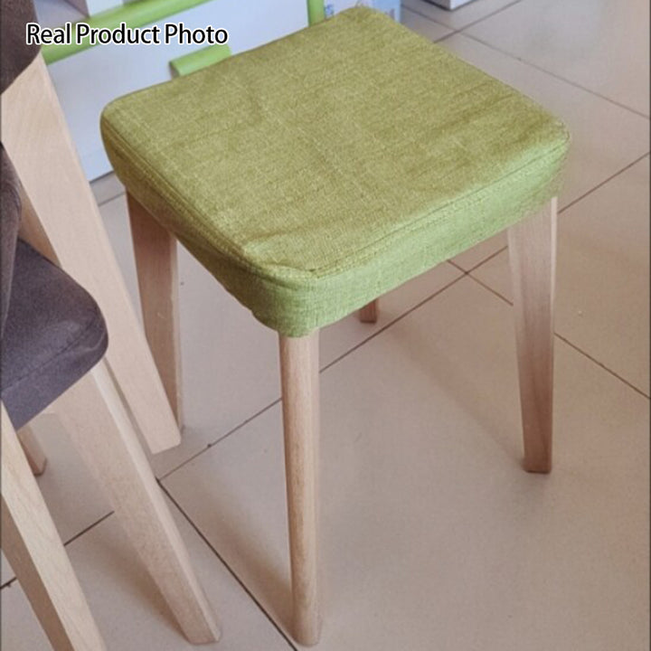 Contemporary Simplicity Square Synthetic Fabric Upholstered Pine Stackable Low Stool For Living Room