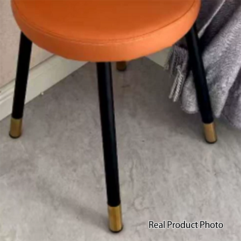Tabouret de coiffeuse contemporain nordique en cuir PU et fer, avec dossier, sans accoudoirs, pour chambre à coucher 