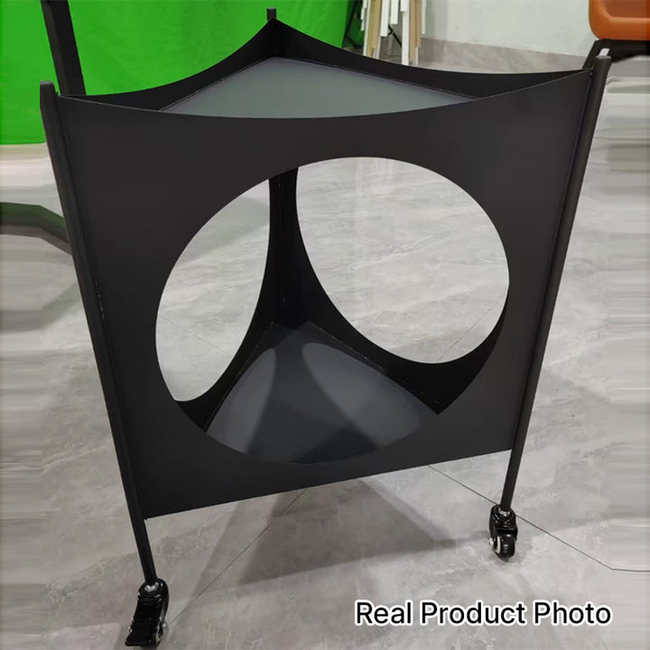Modern Mid-Century Triangle Tabletop Iron Side Table 2-Tier For Living Room