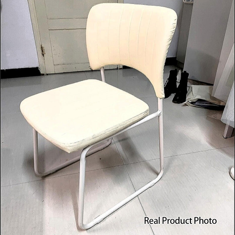 Tabouret de coiffeuse empilable avec dossier en cuir artificiel carré scandinave contemporain et cadre en acier au carbone pour chambre 