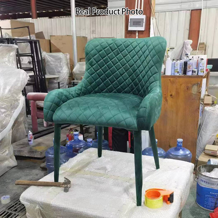 Contemporary Luxury Square Velvet MDF Frame Dining Chair Wingback For Dining Room