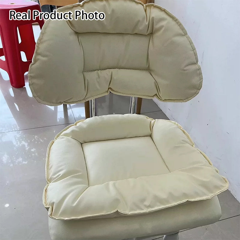 Moderner minimalistischer Hocker aus gebogenem PU-Leder, MDF, Kohlenstoffstahlrahmen, Schwamm, höhenverstellbare Rückenlehne, ohne Armlehnen, für das Schlafzimmer 