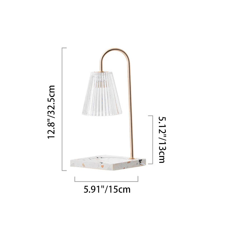 Contemporary Nordic Terrazzo Glass Shade 1-Light Melting Wax Table Lamp