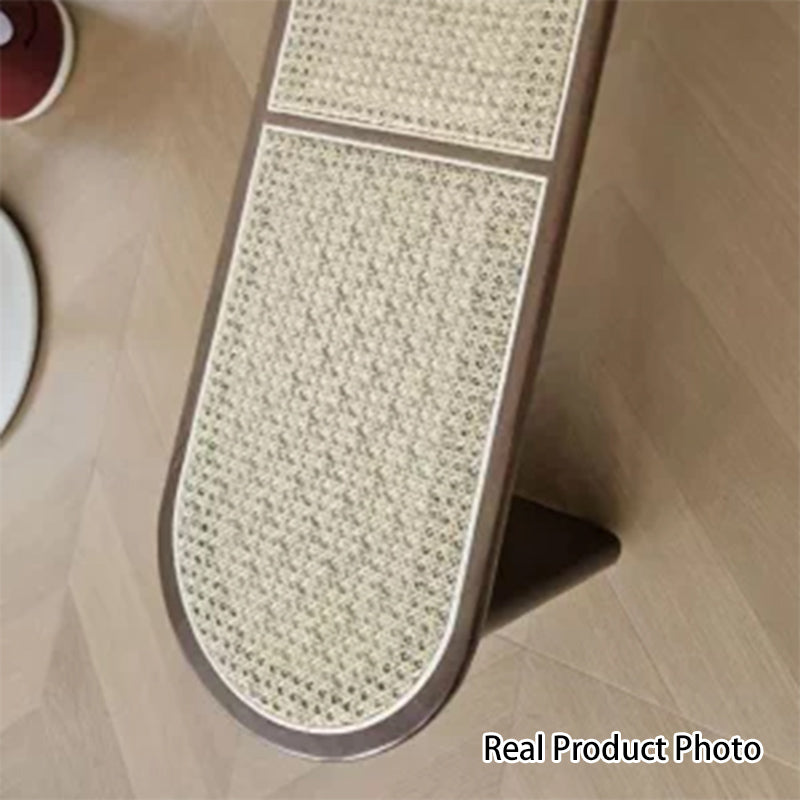 Zeitgenössische skandinavische Ellipse PE Rattanweberei Gummibaumbank ohne Rückenlehne und ohne Armlehnen für das Wohnzimmer 