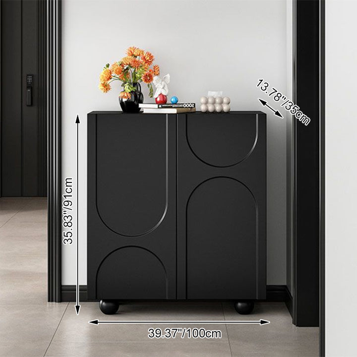 Traditioneller französischer rechteckiger Schuhschrank aus MDF mit geschwungenen Kugeldetails, 5 Ebenen, für das Wohnzimmer 