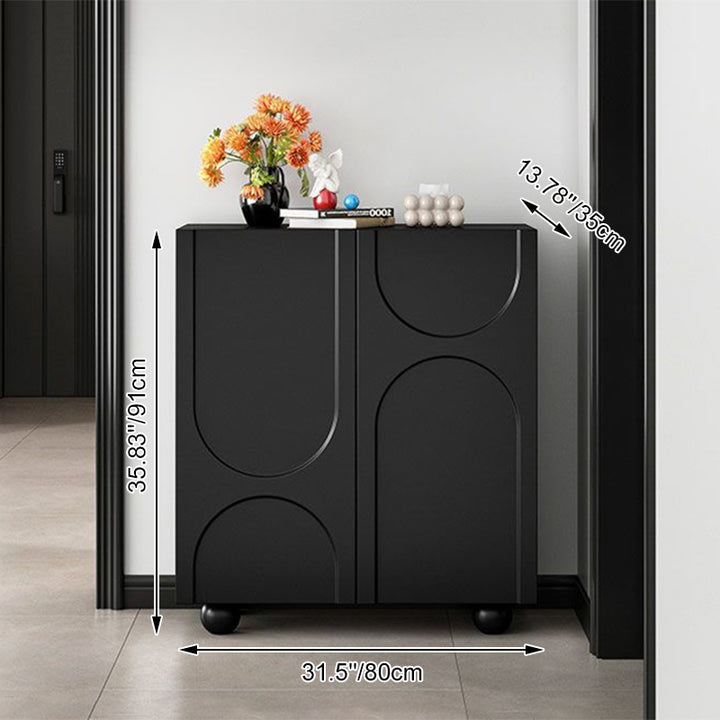 Traditioneller französischer rechteckiger Schuhschrank aus MDF mit geschwungenen Kugeldetails, 5 Ebenen, für das Wohnzimmer 