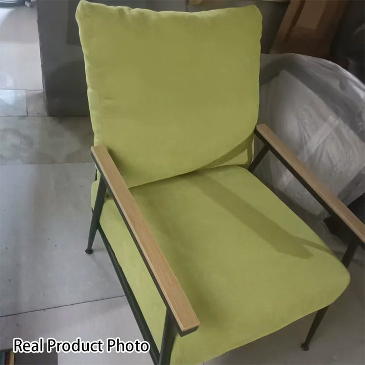 Sillón decorativo curvo moderno y minimalista de terciopelo, esponja y acero, con respaldo y reposabrazos, para sala de estar 