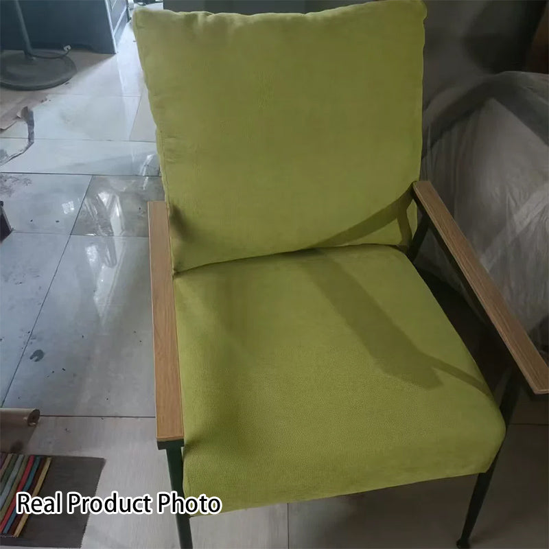 Sillón decorativo curvo moderno y minimalista de terciopelo, esponja y acero, con respaldo y reposabrazos, para sala de estar 