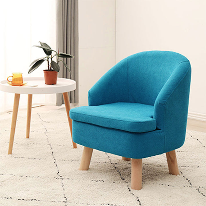 Contemporary Scandinavian Pine Wood Rubberwood Cotton Linen Sponge Curved Sofa Backrest Armrest For Living Room