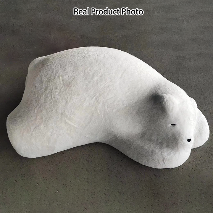 Canapé paresseux en velours avec dossier en bois et coton pour enfants créatifs contemporains, ours polaire, pour chambre à coucher 