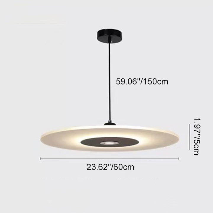 Modern Minimalist Acrylic Disc Shade Iron LED Pendant Light For Living Room