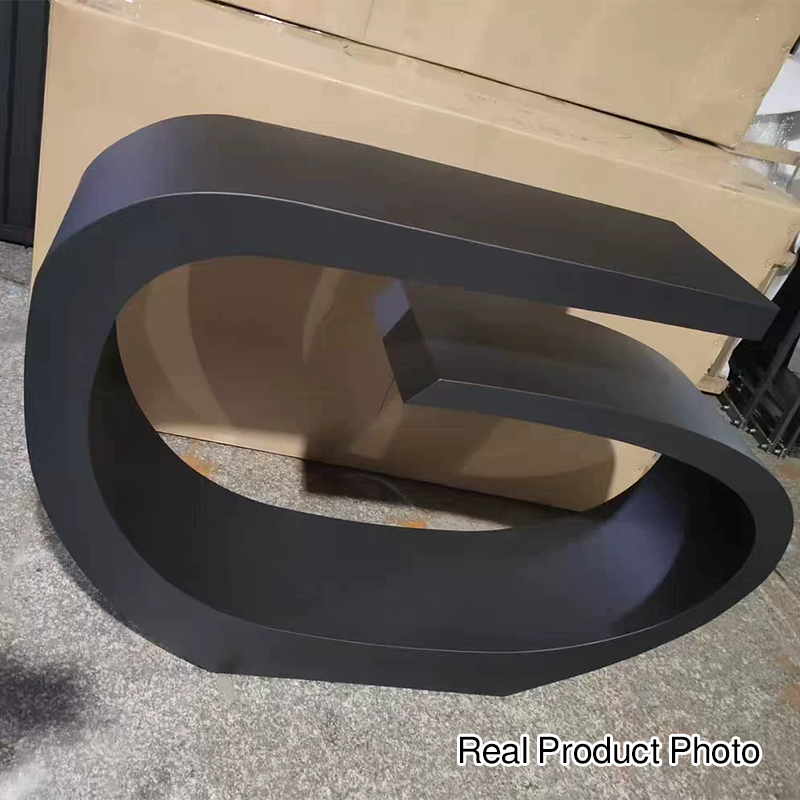 Modern Minimalist Curved Carbon Steel End Table With Rounded Corners For Living Room