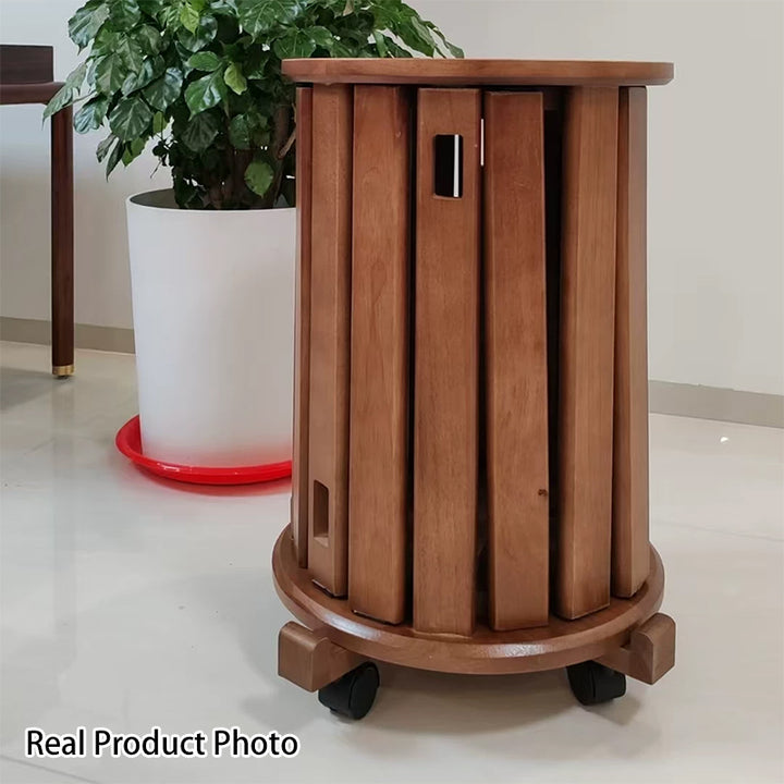 Modern Minimalist Removable Detachable Round Solid Wood Side Table For Living Room