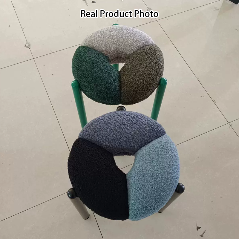 Moderner minimalistischer runder Metall-Teddy-Samtstuhl für das Wohnzimmer 