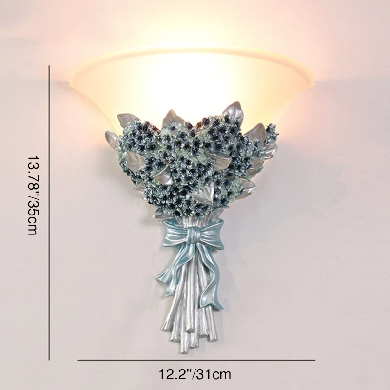 Contemporary Creative Bouquet Shape Resin Glass 1-Light Wall Sconce Lamp For Hallway