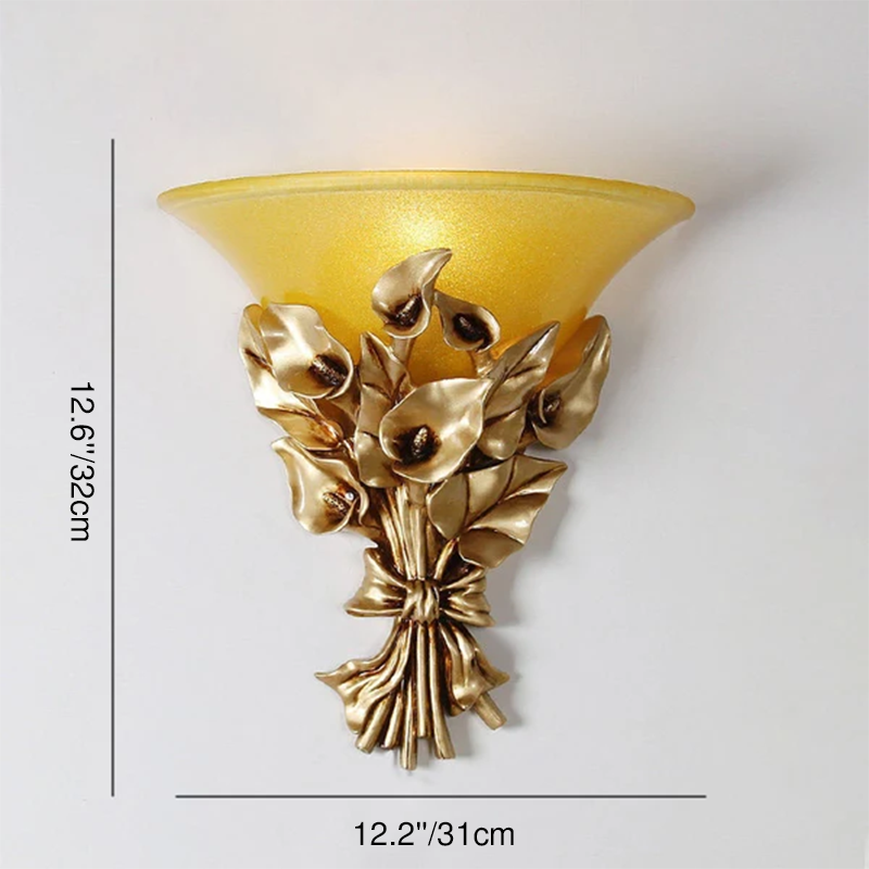 Contemporary Creative Bouquet Shape Resin Glass 1-Light Wall Sconce Lamp For Hallway