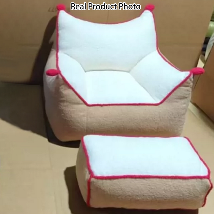 Pouf carré en laine d&