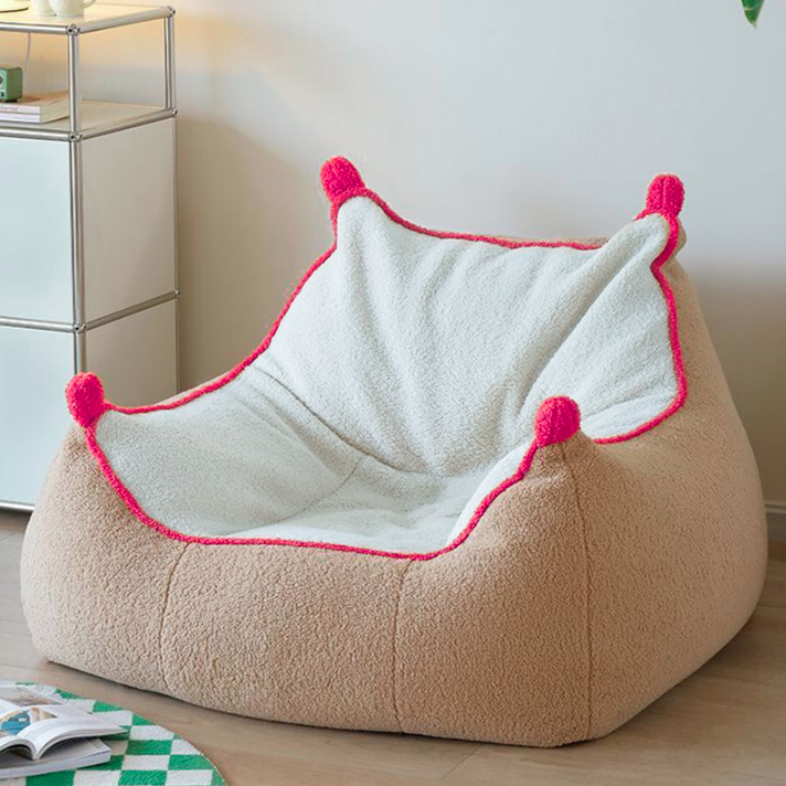 Pouf carré en laine d&