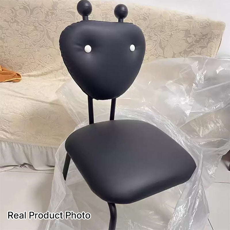 Chaise de salle à manger pivotante carrée en cuir créatif contemporain et en acier inoxydable en forme de fourmi avec dossier en agneau pour salle à manger 