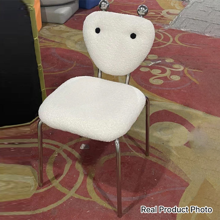 Chaise de salle à manger pivotante carrée en cuir créatif contemporain et en acier inoxydable en forme de fourmi avec dossier en agneau pour salle à manger 