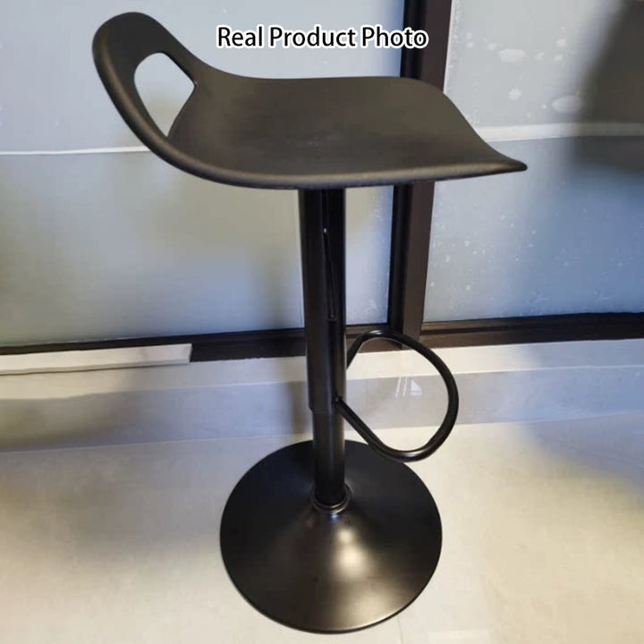 Tabouret de bar moderne minimaliste carré en plastique PP et métal avec dossier bas pour salle à manger 