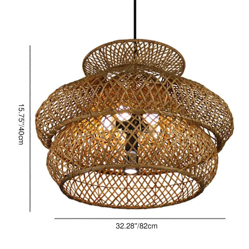 Retro Rattan Weaving 3 Layers 4/6 Light Chandeliers