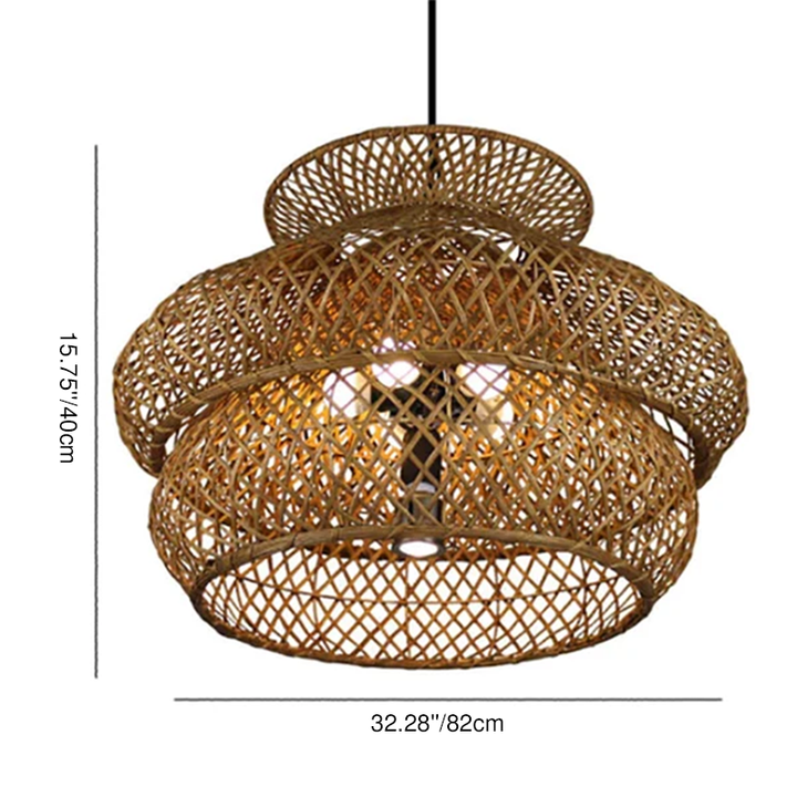 Retro Rattan Weaving 3 Layers 4/6 Light Chandeliers