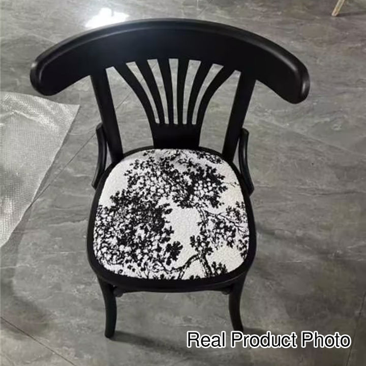 Moderner Retro-Esszimmerstuhl aus Buchenholz mit Samt, Rattan-Optik, PU-Ledersitz, runder geschwungener Rückenlehne für das Esszimmer 